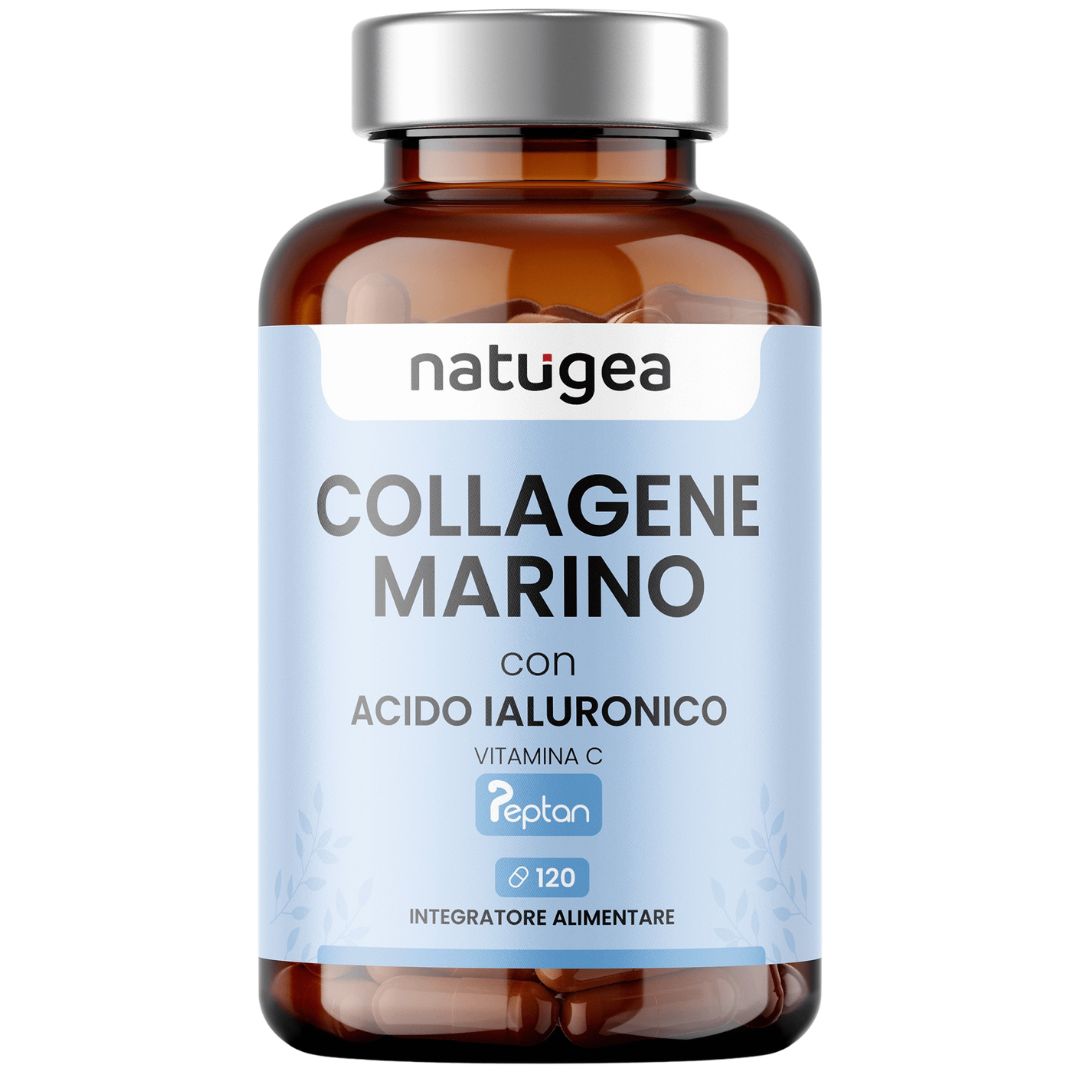 Collagene Marino Idrolizzato Natugea con Acido Ialuronico e Vitamina C – 120 capsule