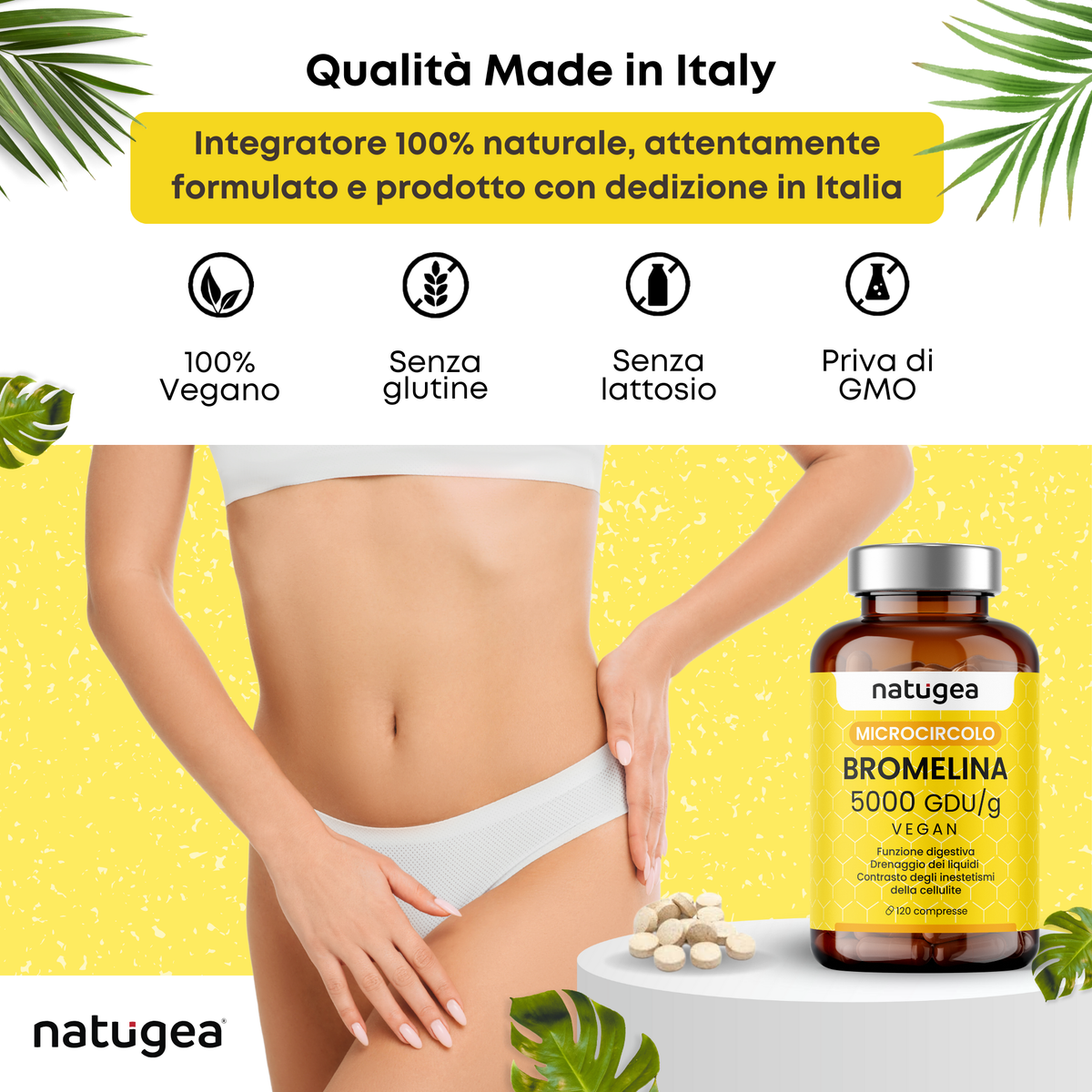 Bromelina 5000 GDU/g da Ananas – 120 compresse vegane