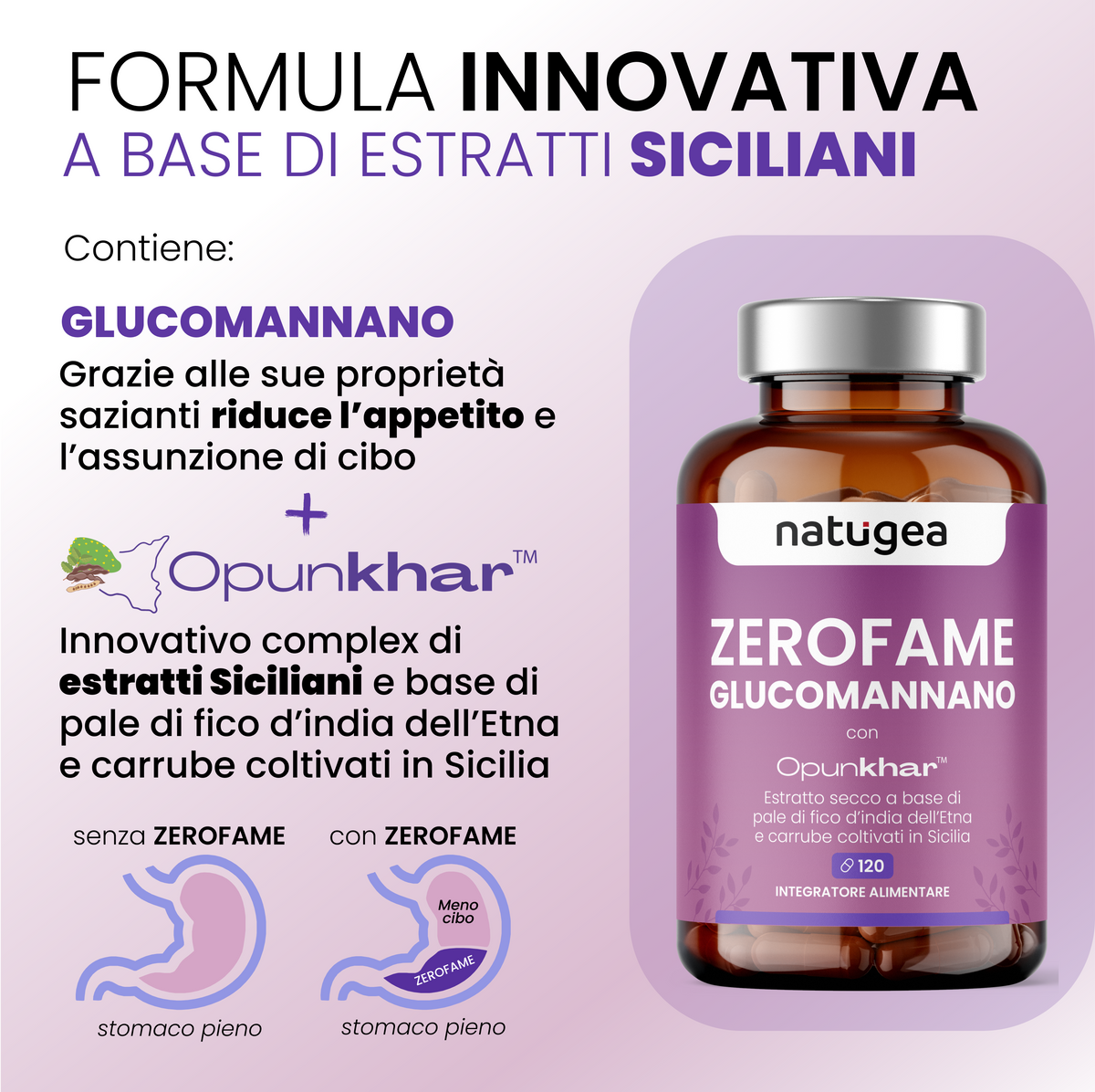ZEROFAME® Natugea – Glucomannano con OpunKhar® – 120 compresse
