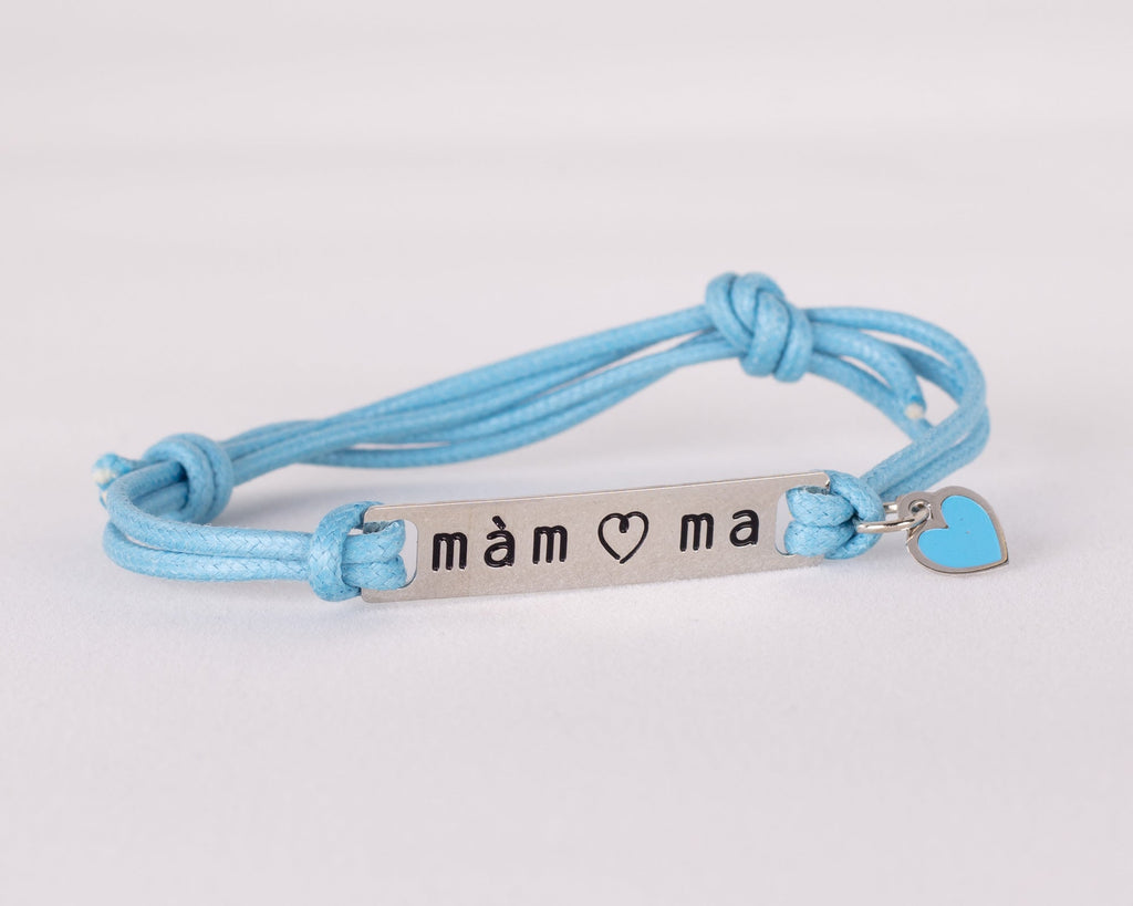 Blaues Damenarmband mit Mama-Anhänger
