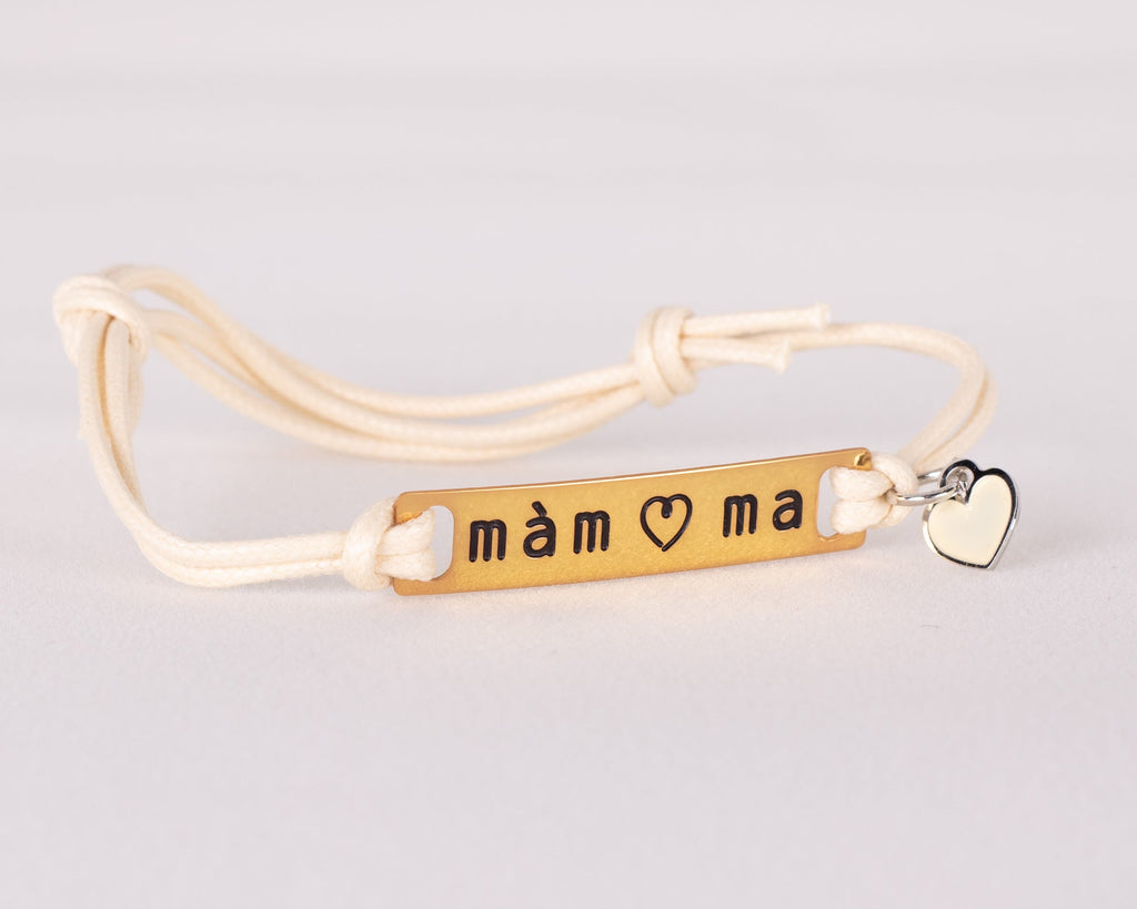Braccialetto donna beige tag mamma